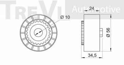 TREVI AUTOMOTIVE ta1204 -  Натяжной ролик, поликлиновой  ремень